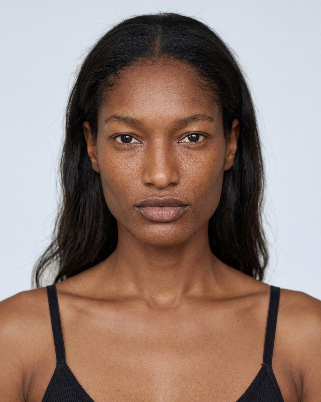 Model portrait 7, black camisole